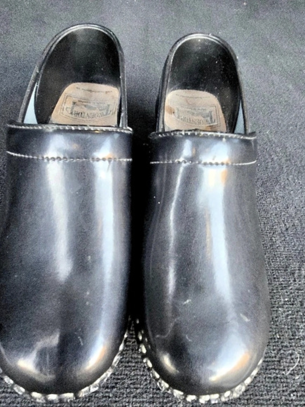 Troentorp Da Vinci Black Leather Clogs US 7.5